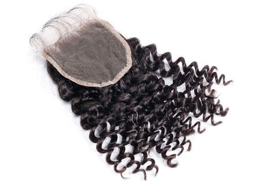 China Fechamento Bouncy da parte dianteira do laço do cabelo humano do preto 100 duradouro sem nós ou piolhos fornecedor