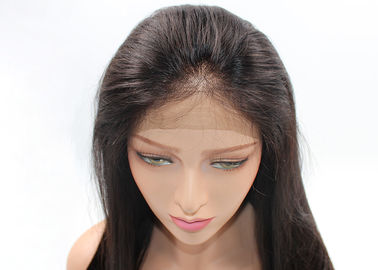 China Laço médio de Brown da onda reta de seda completa indiana crua das perucas do cabelo humano do laço fornecedor