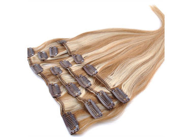 China Grampo em extensões naturais do cabelo, grampo dobro do ouro de Remy da trama 100 em extensões do cabelo fornecedor