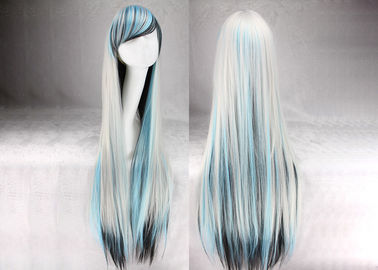 China perucas coloridas longas do cabelo de 100cm multi, onda reta de seda perucas sintéticas coloridas fornecedor